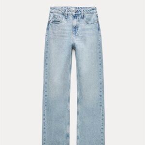 Zara Light Blue Straight Leg Jeans